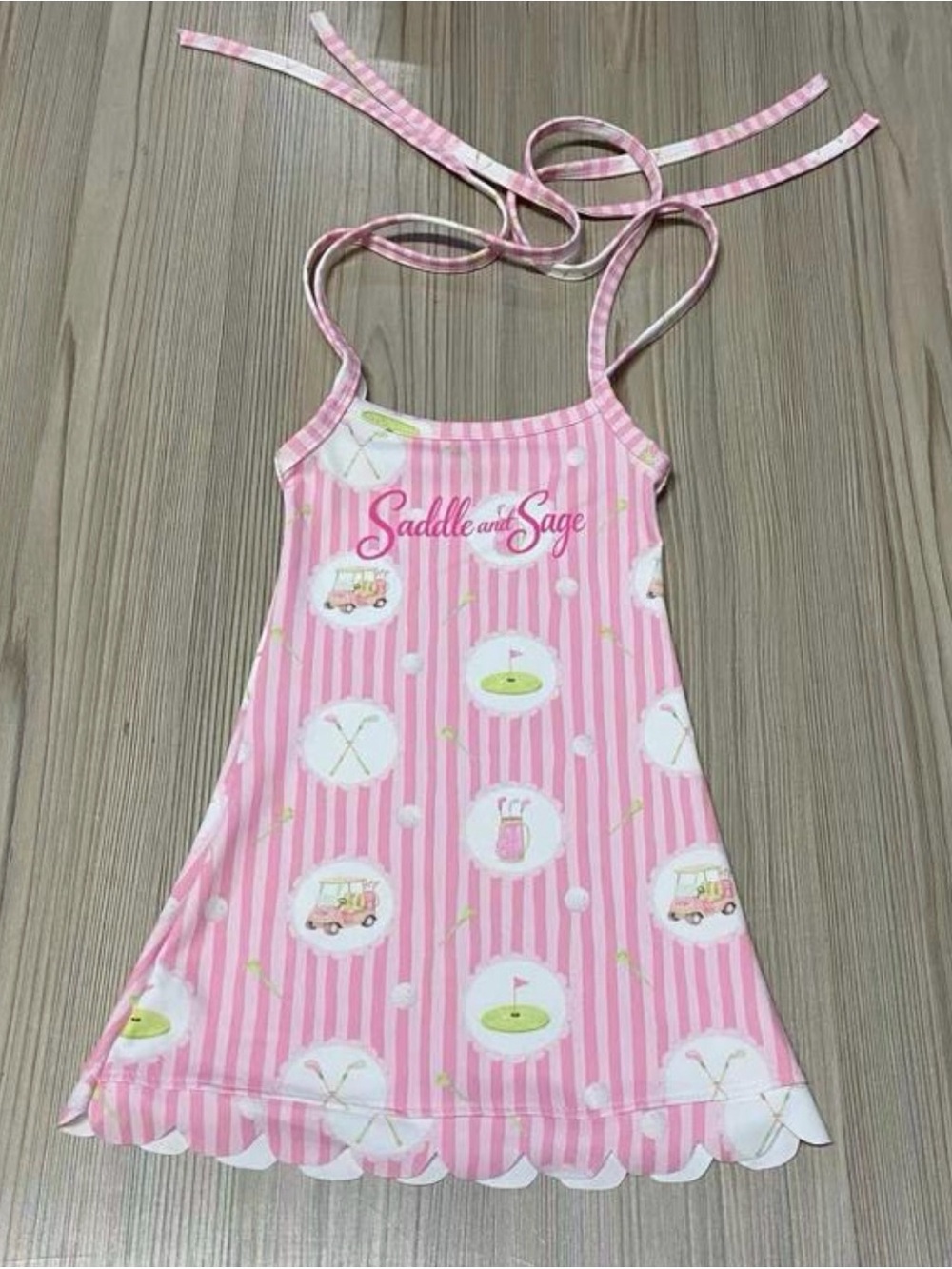 Saddle and Sage Pink Striped Matching Golf Dress - Women's & Girl's - Picture 2 of 13